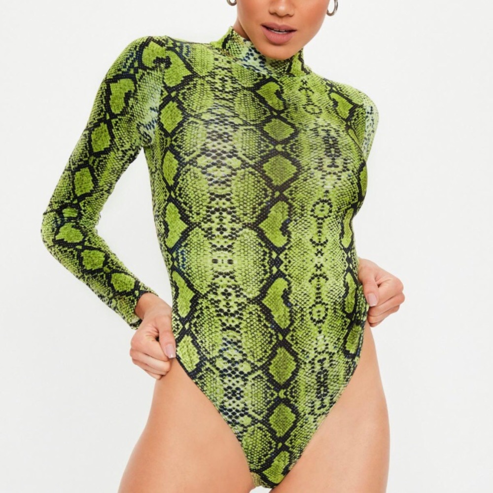Snake Funnel Neck Bodysuit